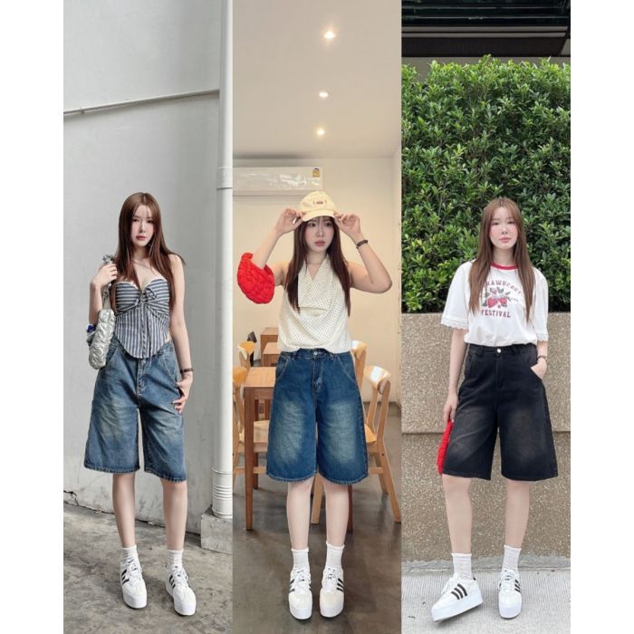 TEDDY BERMUDA DENIM JORTS PANTS