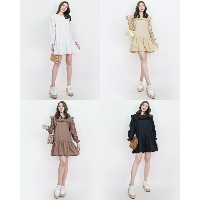 PENNY RUFFLE OVERSIZED COTTON DRESS