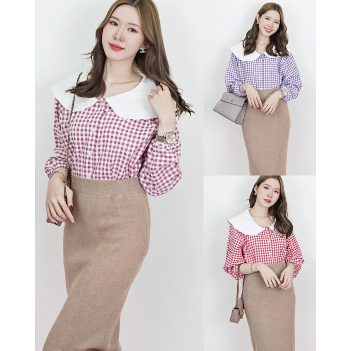 JELLY GINGHAM COTTON BLOUSE