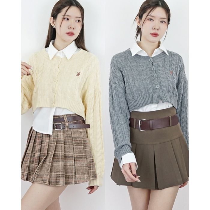 BANOFFE KNIT CROP CARDIGAN TOP