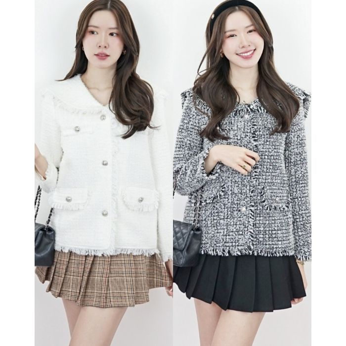 HELMI SAILOR COLLAR TWEED JACKET