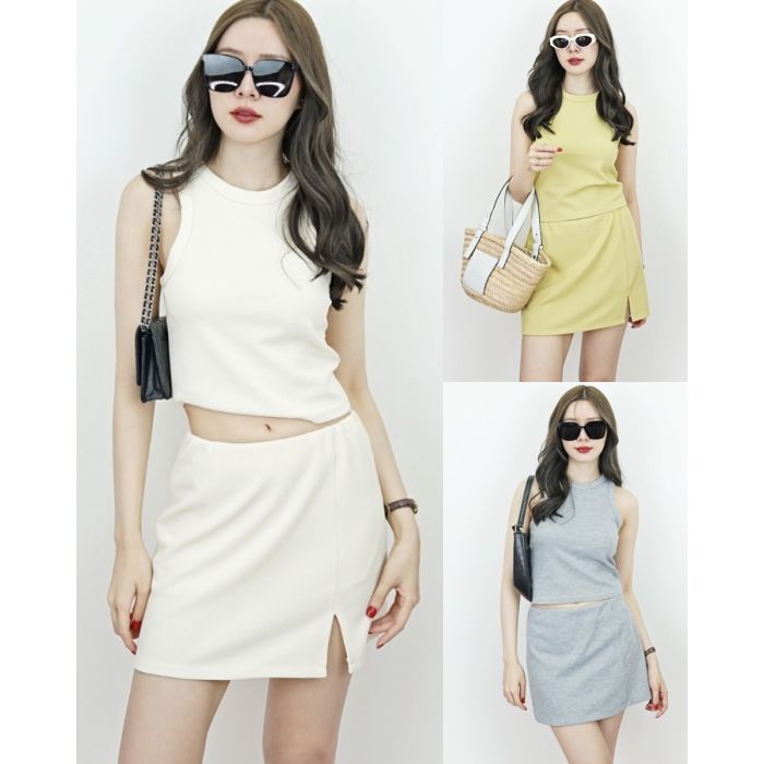 SATURDAY PIQUE TANK TOP & SKIRT SET