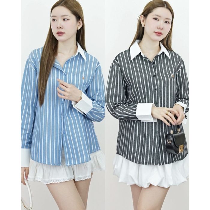 PONY STRIPE COTTON SHIRT