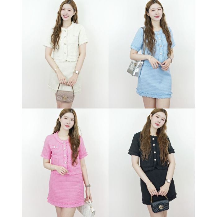 MELLOW TWEED BLOUSE & SKIRT SET