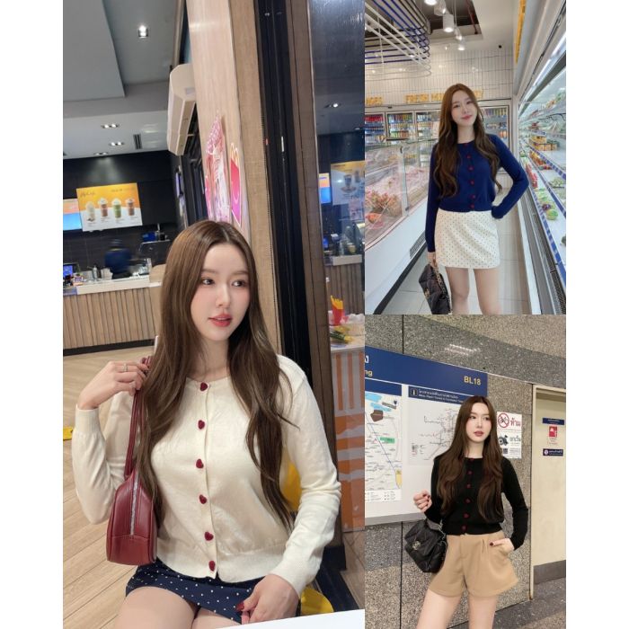 CHERRY HEART KNIT CARDIGAN
