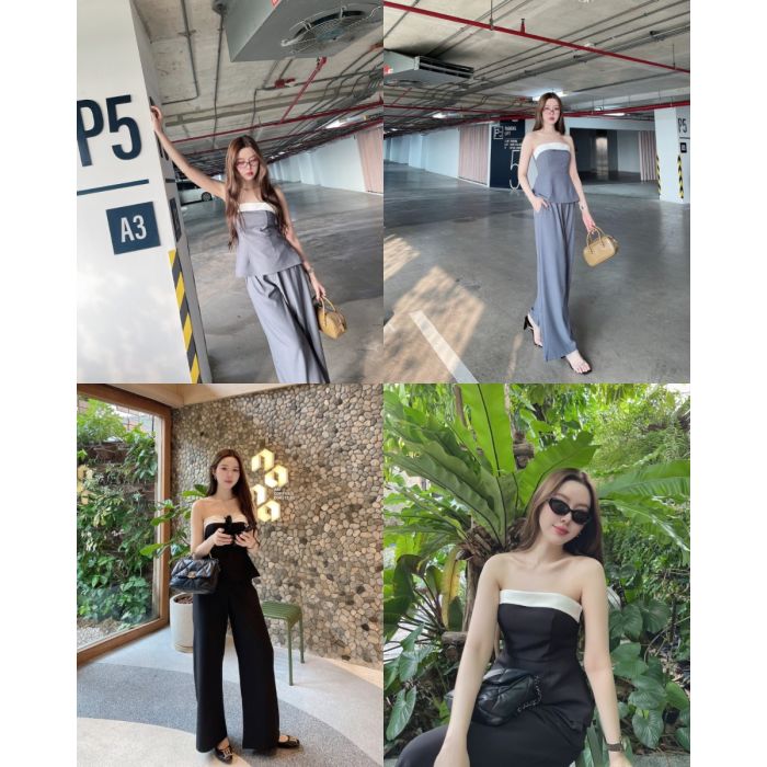 CELESTE TWO TONE TUBE & PANTS SET