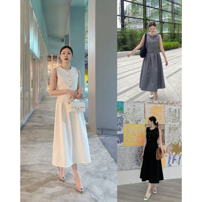 VELISSE VEST TOP & MIDI SKIRT SET