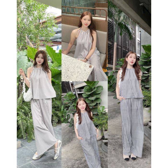 MONO STRIPE TOP & PANTS SET
