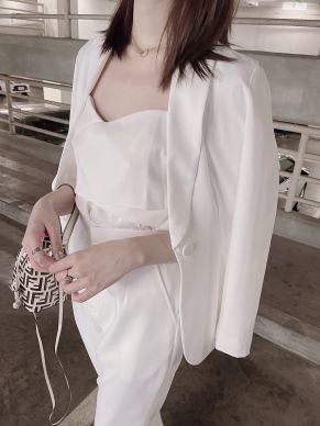 BASIC TAILORED BLAZER-WHITE-M