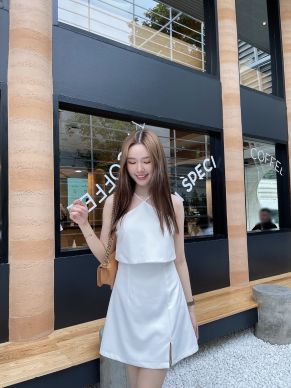 VENDOME V STRAPPY DRESS-WHITE-M