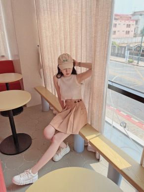 ROYAL SIDE BUTTON WRAP SKIRT-CARAMEL