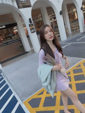 YOGHURT TIE FRONT TOP &amp; SKIRT SET-LAVENDER
