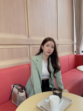 MILKY WAY CURVE POCKET BLAZER-MATCHA-M