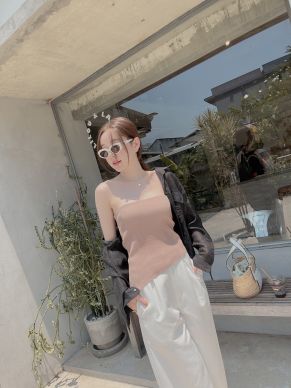 MIMOSA RIBBED KNIT TUBE TOP-TAUPE
