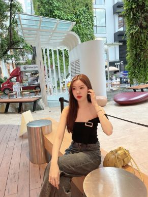 TENDER KNIT ONE SHOULDER SINGET TOP-BLACK