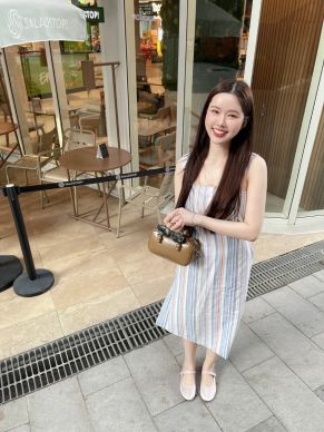 MARIA TIE WAIST SINGLET DRESS-BLUE STRIPE