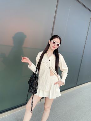 MARTIN CORDUROY SHIRT & SKIRT SET-CREAM