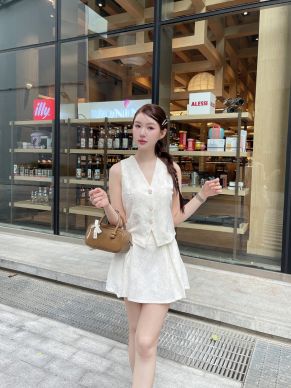 CLOUD NINE VEST TOP & SKIRT SET-VANILLA BROCADE