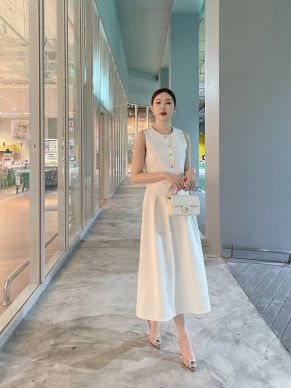 VELISSE VEST TOP & MIDI SKIRT SET-WHITE