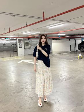 PROVENCE FLORAL EMBROIDERY MAXI SKIRT-CREAM