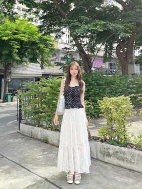 LYSSA VANILLA MIDI SKIRT-CREAM