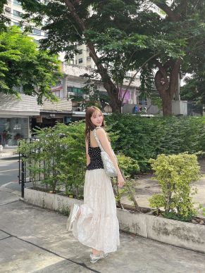 LYSSA VANILLA MIDI SKIRT