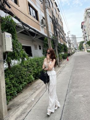 JULEE RUFFLE WAIST LACE PANTS