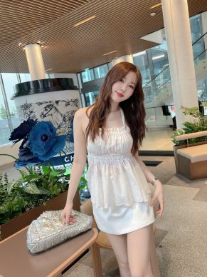 ELANE OPEN TIE BACK TOP-WHITE
