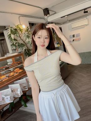 FLOMI STRIPE OFF SHOULDER TOP-YELLOW