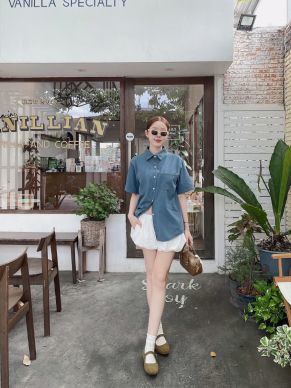 LILO OVERSIZED SOFT DENIM SHIRT-BLUE