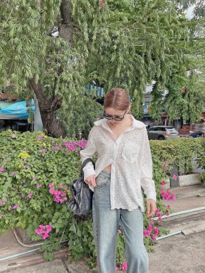NOVELLE OVERSIZED SOFT LACE SHIRT