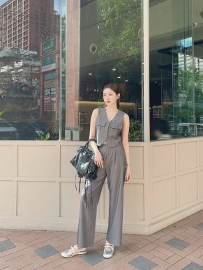 ONYX TOP & PANTS SET-CHARCOAL