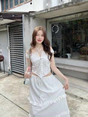 COQUETTE LACE BOW TUBE TOP
