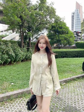 MATCHA OAT BLOUSE & SHORTS SET