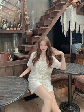 MONET BLOUSE & SHORTS LACE SET-WHITE