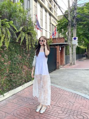 SENORITA LACE MAXI DRESS-WHITE