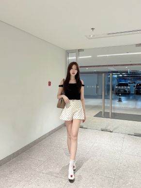 MILKY POLKADOT SHORTS-VANILLA-XL