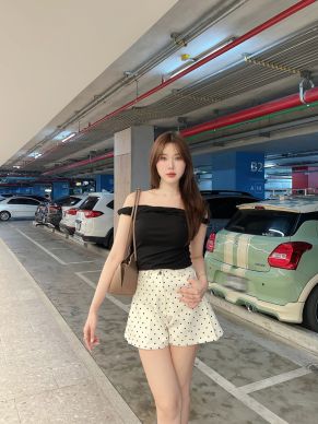 MILKY POLKADOT SHORTS-VANILLA-M