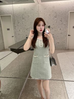 BONBON TWEED DRESS-MINT-S