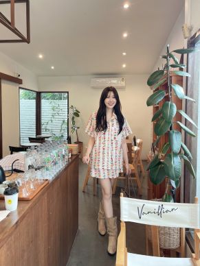 SOSHA PRINTED SHIRT & SKORTS SET-CREAM