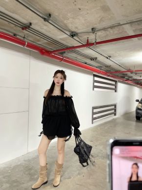 AMELIA CHIFFON OFF SHOULDER TUNIC-BLACK