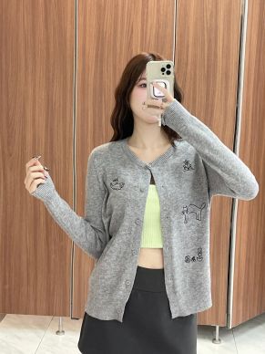 CAT AND BOY KNIT CARDIGAN-GREY