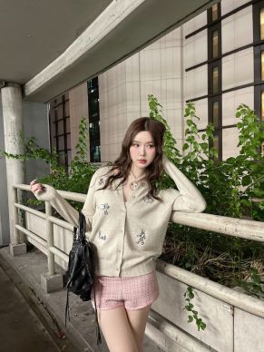 CAT AND BOY KNIT CARDIGAN-BEIGE