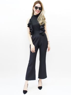 AVES RUFFLE JUMPSUIT-BLACK