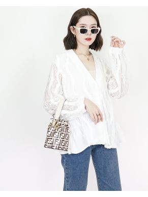 SPECIAL OFFER * LULLABY RIBBON SATIN LACE CARDIGAN-WHITE