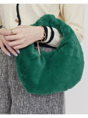 FLUFFY CIRCLE BAG-GREEN