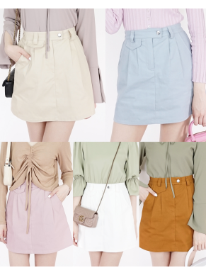 PALETTE A-LINE COTTON DENIM SKIRT