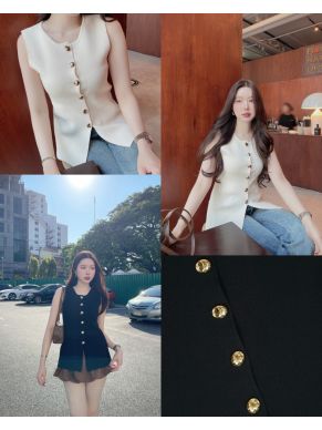 GREEK GODDESS SLEEVELESS KNIT TOP