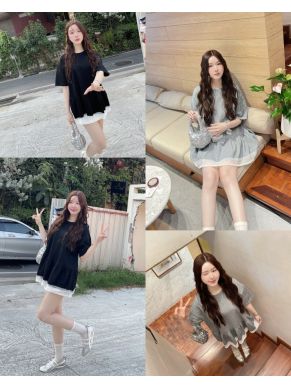SOFT CORE LACE HEM TUNIC DRESS