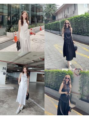 VERENE DRAPED TOP & MIDI SKIRT SET